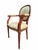 Elegant Spanish-made neoclassical accent armchair by Fejomi, crafted in mahogany with finely detailed gilt metal ormolu-...