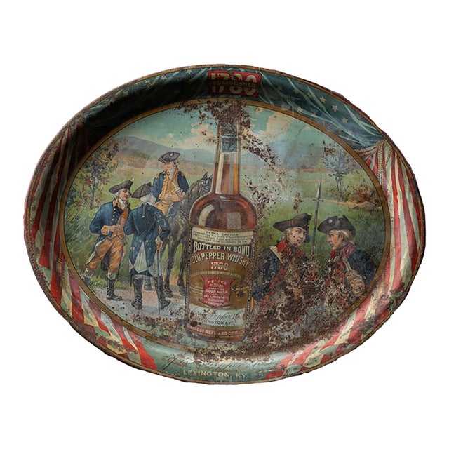 Pre-Prohibition "Old Pepper" Whiskey Litho Ad Tray For Sale