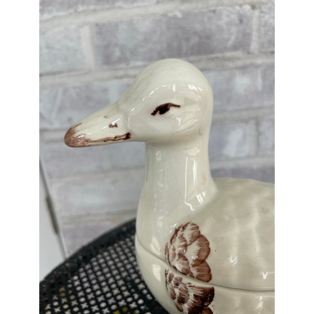 Ceramic Small Vintage Italian Duck Tureen For Sale - Image 7 of 8