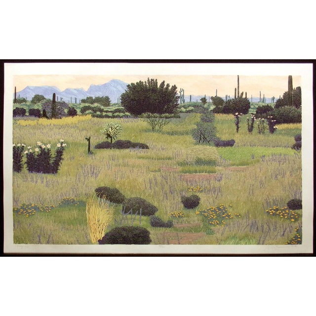 1986 "Arizona" Landscape Woodcut Reduction Art on Paper by Gordon Mortensen For Sale In Denver - Image 6 of 6