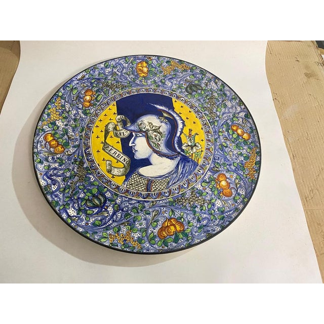 Large 20th Century Ceramic Dish in Yellow and Blue from C.Lombardo, Italy, 1960s For Sale - Image 4 of 18