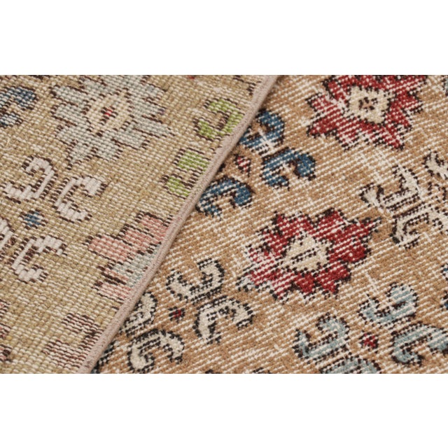 Beige Vintage Zeki Múren Rug in Brown With Colorful Floral Pattern From Rug & Kilim For Sale - Image 8 of 8