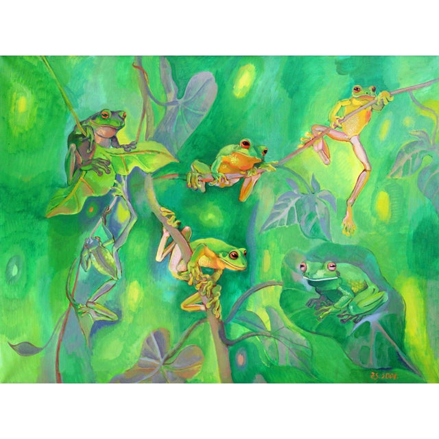 Zita Sudnika, Green Ones, Oil on Canvas For Sale - Image 10 of 10