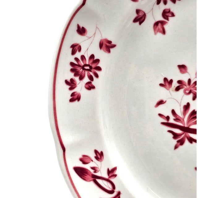 Longchamp France Porcelain Lunch Plate, Le Vigneron Winemaker Red For Sale - Image 10 of 10
