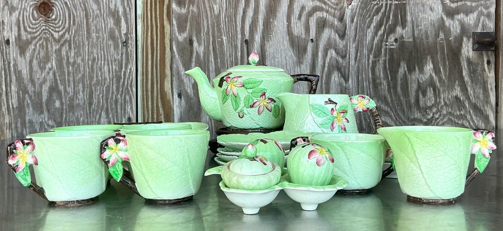 Vintage Boho Floral Carlton Ware Tea Set of 21 | Chairish