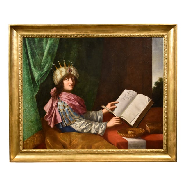After Michele Desubleo, Portrait of King Solomon, 1650, Oil on Canvas For Sale