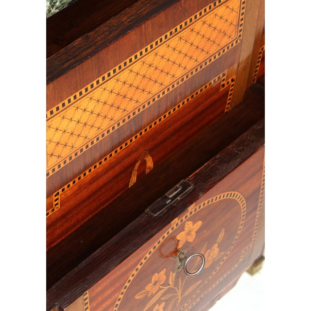 Brown Louis XVI Marquetry Chest For Sale - Image 8 of 13