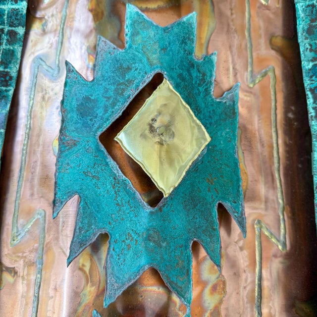 Copper Greg Gowen Signed Southwestern Metal Rug Wall Sculpture, 2002 For Sale - Image 8 of 10