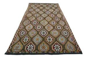 Star Designed Vintage Turkish Area Rug - 81"x140"