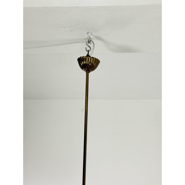 Murano Glass and Brass Pendant Light in the style of Pietro Chiesa for Fontana Arte, 1950s For Sale - Image 12 of 15