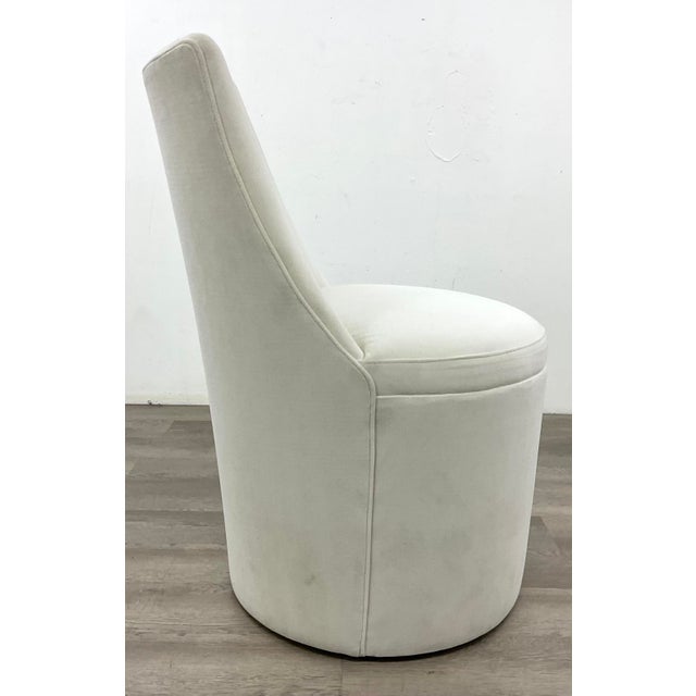 Modern Caracole Modern White Velvet Accent Chair For Sale - Image 3 of 5