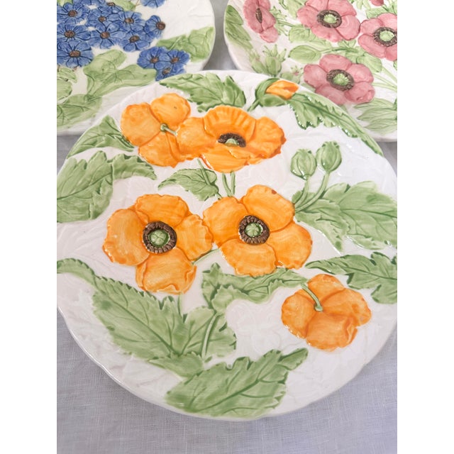 Farmhouse Set of 4 "Fleurs Du Jour" by Shafford Floral Plates For Sale - Image 3 of 8
