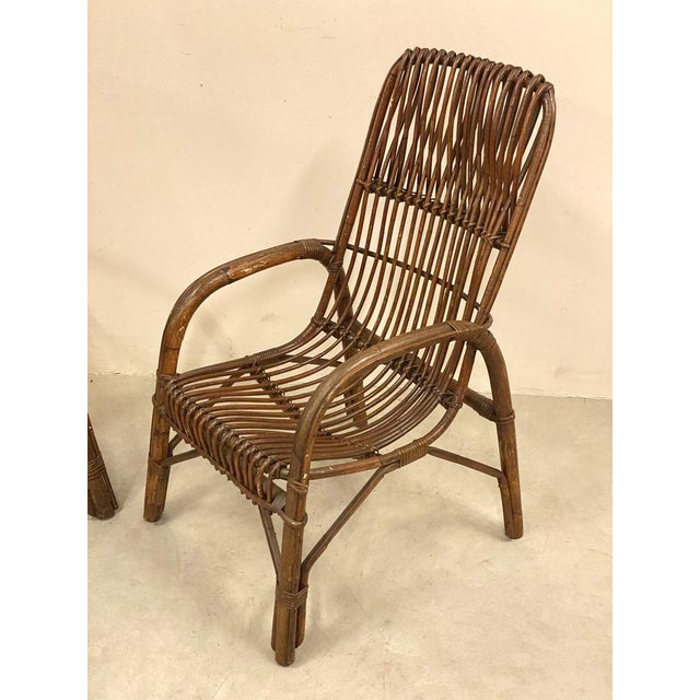 Set of Bamboo Armchairs, 1970s For Sale - Image 9 of 14