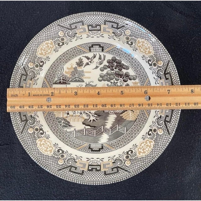 1950s 1950s Royal Stafford Black & White Willow Pattern Ceramic Bowl For Sale - Image 5 of 6