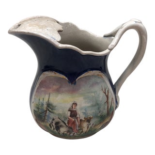 1900's Vintage English Ironstone Double Sided Pitcher For Sale