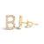 Contemporary 10K Yellow Gold 1/10 Cttw Diamond 'B' Initial Stud Earring For Sale - Image 3 of 5