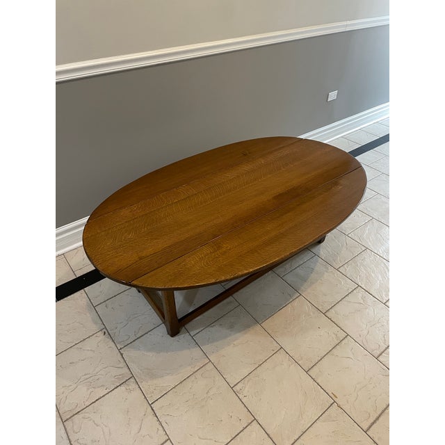 Wood Vintage Mid Century 1940s Drop-Leaf Colonial Revival Wood Coffee Table For Sale - Image 7 of 10