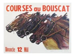 Vintage French Horse Race Poster, 1970's Courses de Saintes