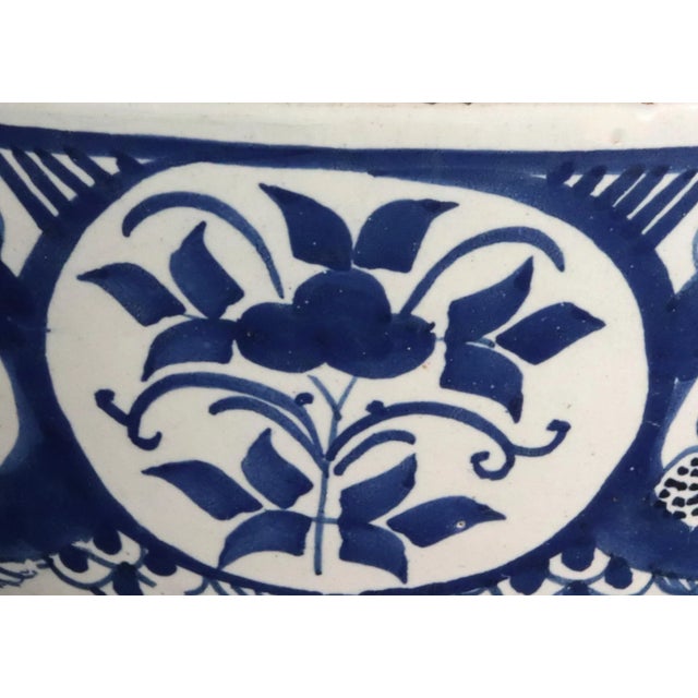 Blue 18th Century Dutch Delft Blue & White Chinoiserie Punch Bowl, Circa 1720 For Sale - Image 8 of 8