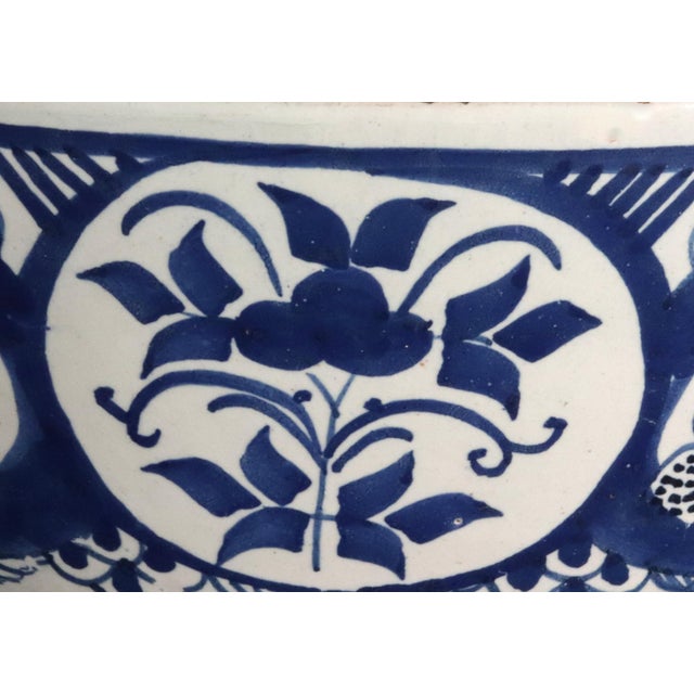 Blue Dutch Delft Blue & White Botanical Bowl For Sale - Image 8 of 8