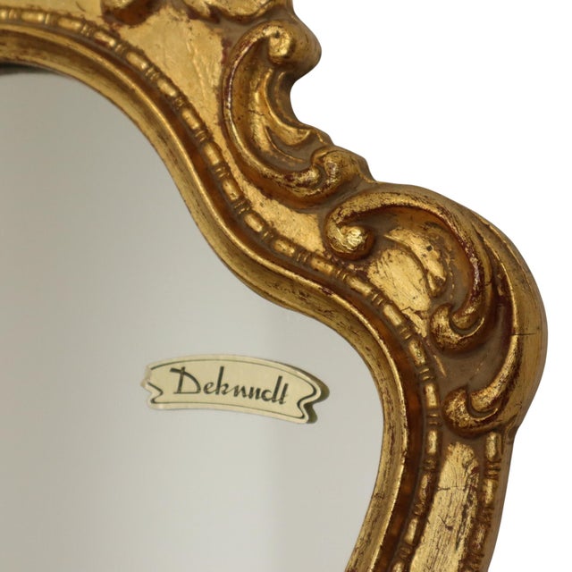 Small Baroque Crested Mirror in Gold Leaf Gilt from Deknudt, 1960s For Sale - Image 6 of 18