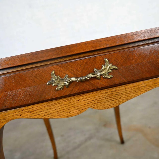 French Vintage French Louis XV Style End Table With Brass Ormalu Details by Baker For Sale - Image 3 of 13