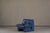 Blue Postmodern Leather Armchair by Nicoletti Salotti, Italy, 1980s For Sale - Image 8 of 15
