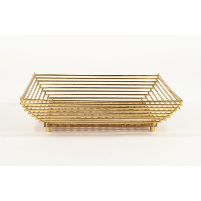 Acrylic Glass, Rattan and Brass Vide-Poche or Centerpiece in the style of Dior Home, Italy, 1970s For Sale - Image 8 of 13