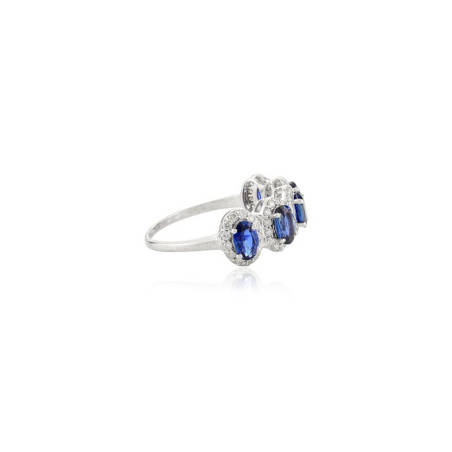 Not Yet Made - Made To Order Classic Estate Sapphire Diamond Ring in 14k White Gold Ring Size 6.5 For Sale - Image 5 of 11