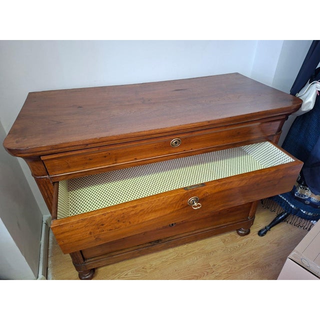 Brown 19th Century Piedmontese Walnut Chest of Drawers, 1850 For Sale - Image 8 of 14
