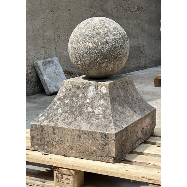 More information coming soon… This pair of pillar ball finials were hand-carved in France during the 1700s. The limestone...