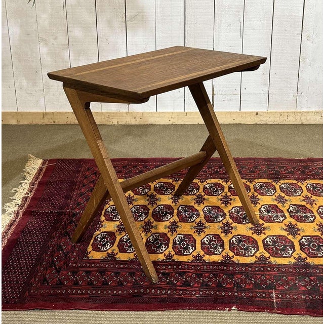 Vintage Oak Side Table, 1970s For Sale - Image 9 of 9