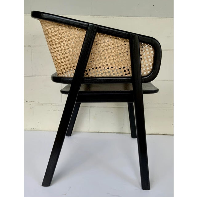 2020s Noir Co. Modern Black Lacquer Caned Delphi Accent Char For Sale - Image 5 of 7