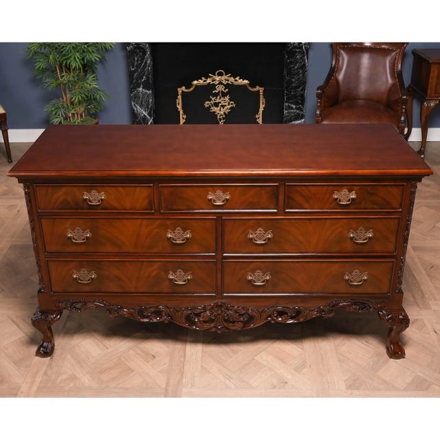 2020s Niagara Furniture Chippendale Mahogany Triple Dresser For Sale - Image 5 of 12