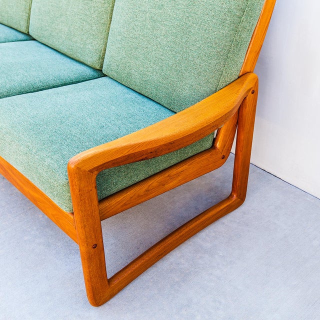 1990s Restored Danish Modern Solid Teak Three Seater Sofa For Sale - Image 12 of 15