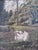 Antique Original Swan Oil Painting, Framed Garden Landscape Art For Sale - Image 6 of 12