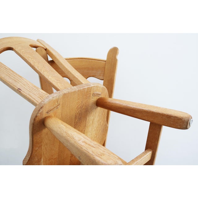 Vintage Brutalist Oak Chairs by De Puydt, 1960s, Set of 6 For Sale - Image 9 of 12
