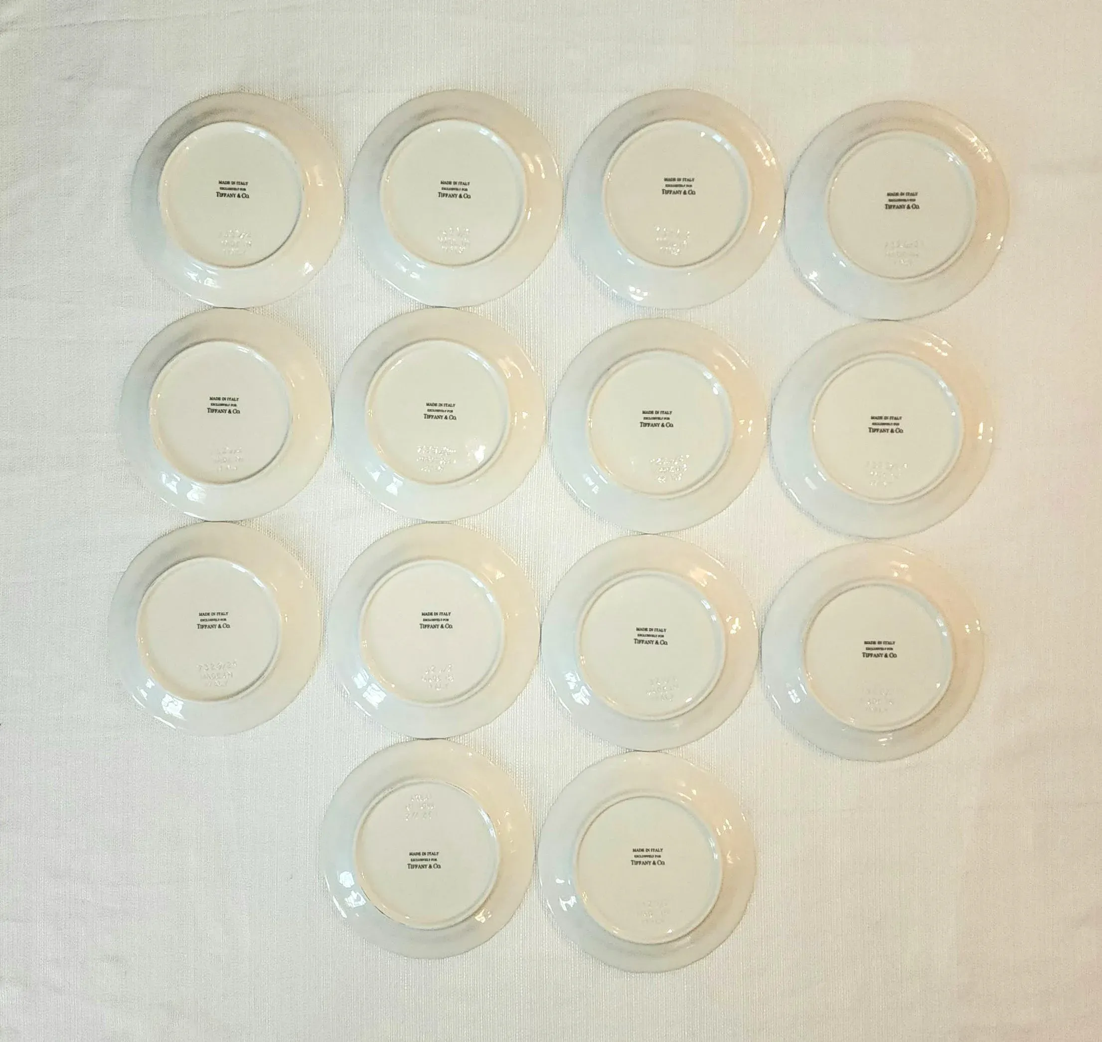 2000's Tiffany & Co. White Woven Salad Plates - Set of 14 | Chairish