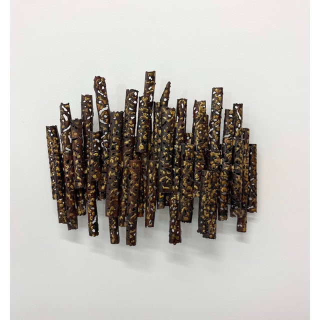 Brutalist Vintage Brutalist Torch-Cut Metal Wall Sculpture For Sale - Image 3 of 7