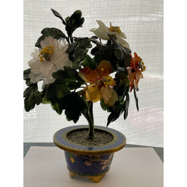 Vintage Miniature Chines Hard Stone Jade Tree For Sale - Image 10 of 12