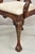 Red English Chippendale Style Carved Mahogany Ball & Claw Dining Arm Chairs - A Pair For Sale - Image 8 of 12