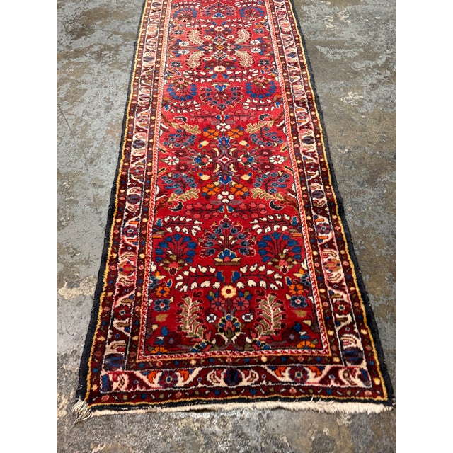 3ft 4in × 13ft 5in Karajeh Heriz Persian Rug, Circa 1930's For Sale - Image 10 of 12