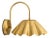 Handcrafted Brass Scalloped Wall Sconce, Fluted Shade Vanity & Bedroom Wall Light For Sale