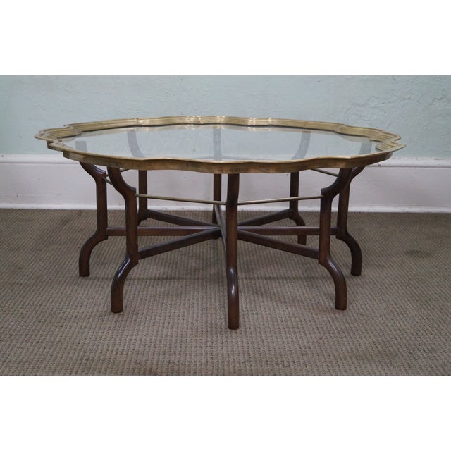 Brass & Glass Tray Top Coffee Table by Baker Chairish