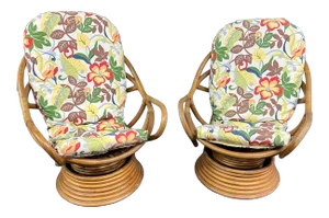 Mid Century Swivel Tub Chairs Pair