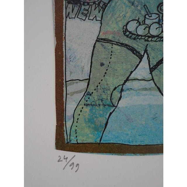 Theo Tobiasse, The Manhattan Couple, Original Lithograph For Sale - Image 7 of 9