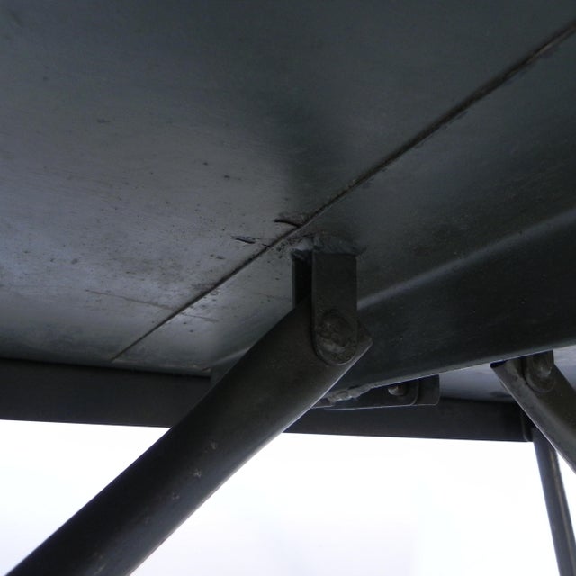 Industrial Folding Table in Steel, 1950s For Sale - Image 4 of 18