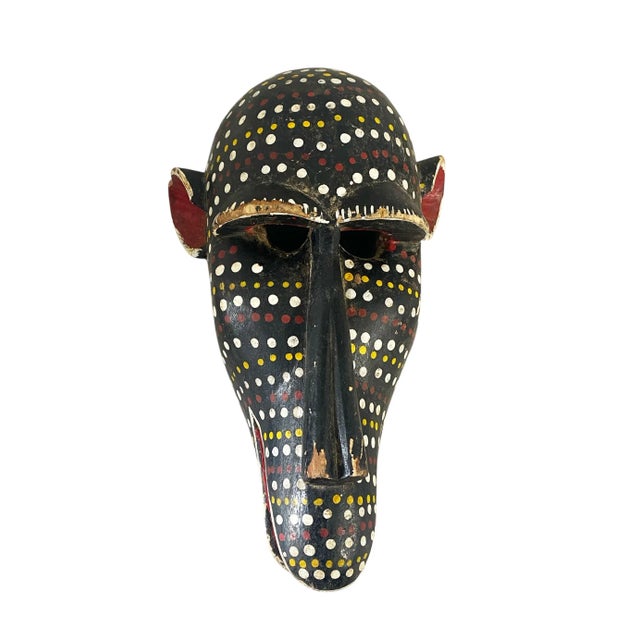 Wood Vintage African Lg Colorful Monkey Mask Bozo Bamana 15" H For Sale - Image 7 of 7