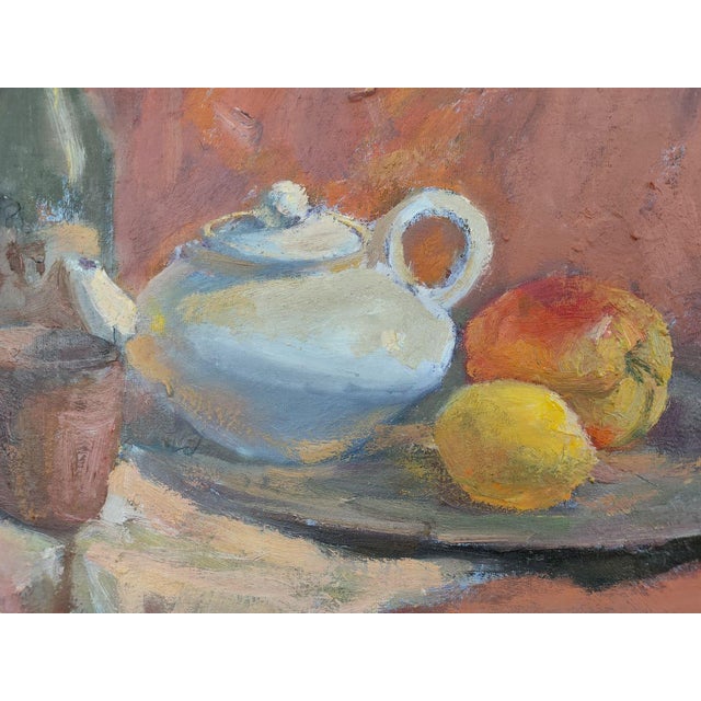 Realism Oil Painting Still Life With a Samovar Mishurovsky v. V. For Sale - Image 3 of 10