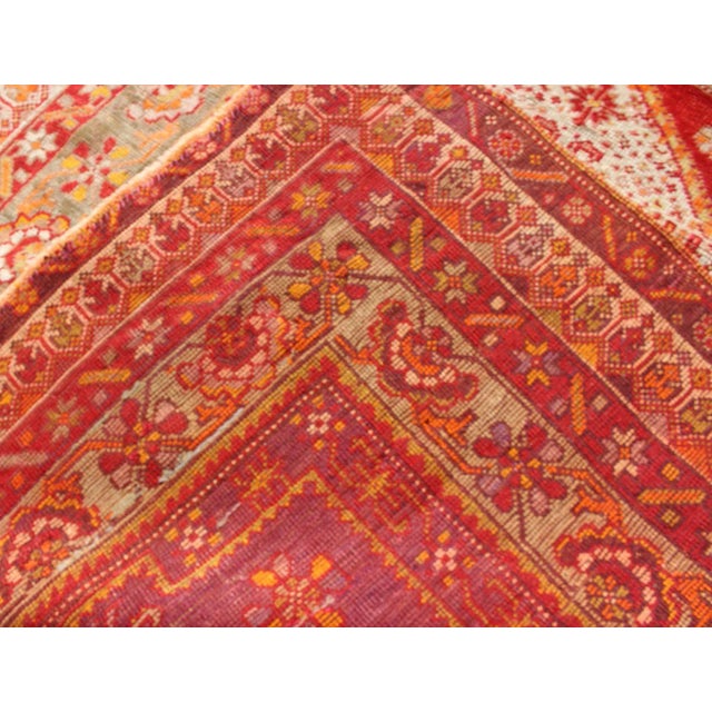 Antique Turkish Oushak Rug With Colorful Flowing Floral and Geometric Motifs For Sale In Atlanta - Image 6 of 7